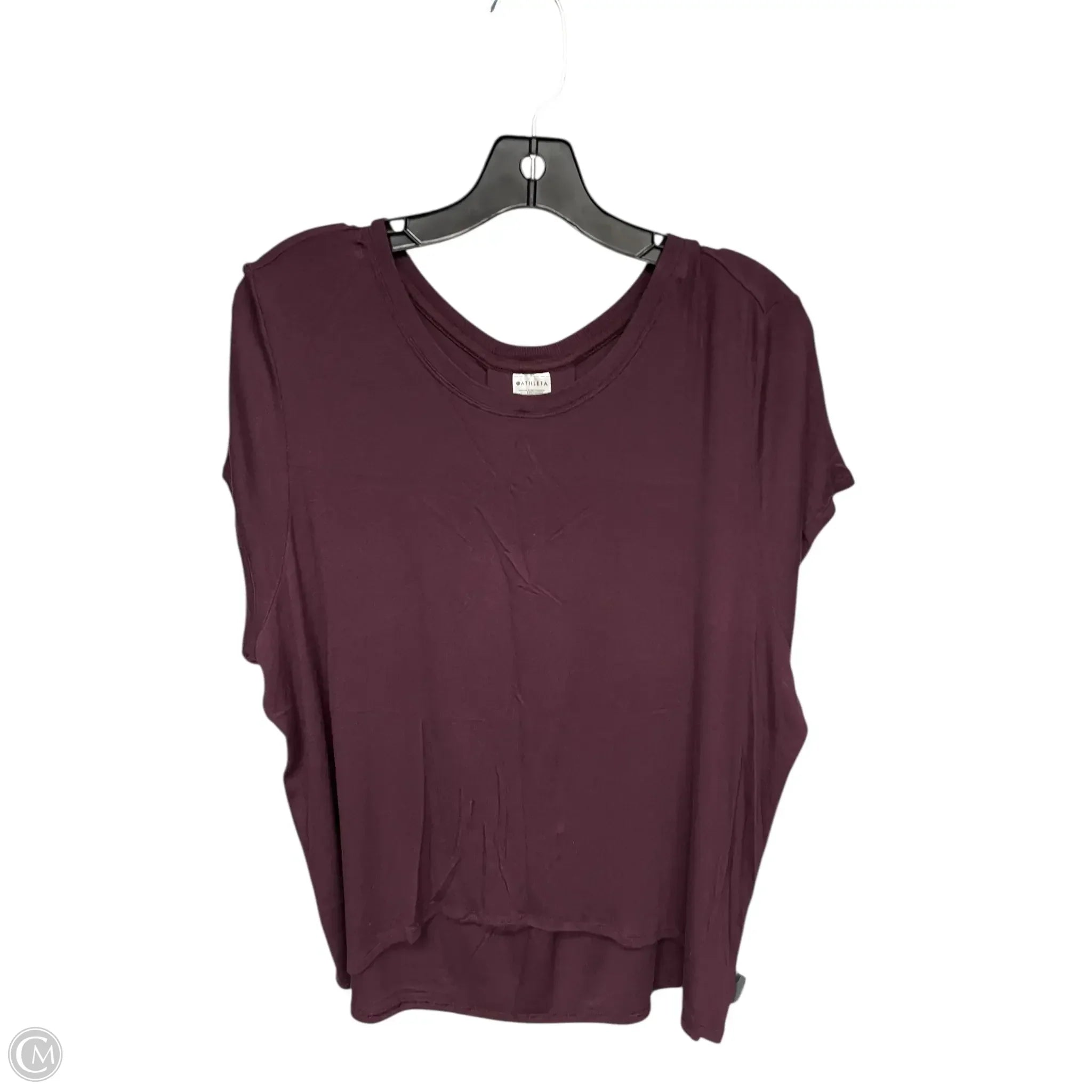 Top Short Sleeve By Athleta In Purple, Size: Xl
