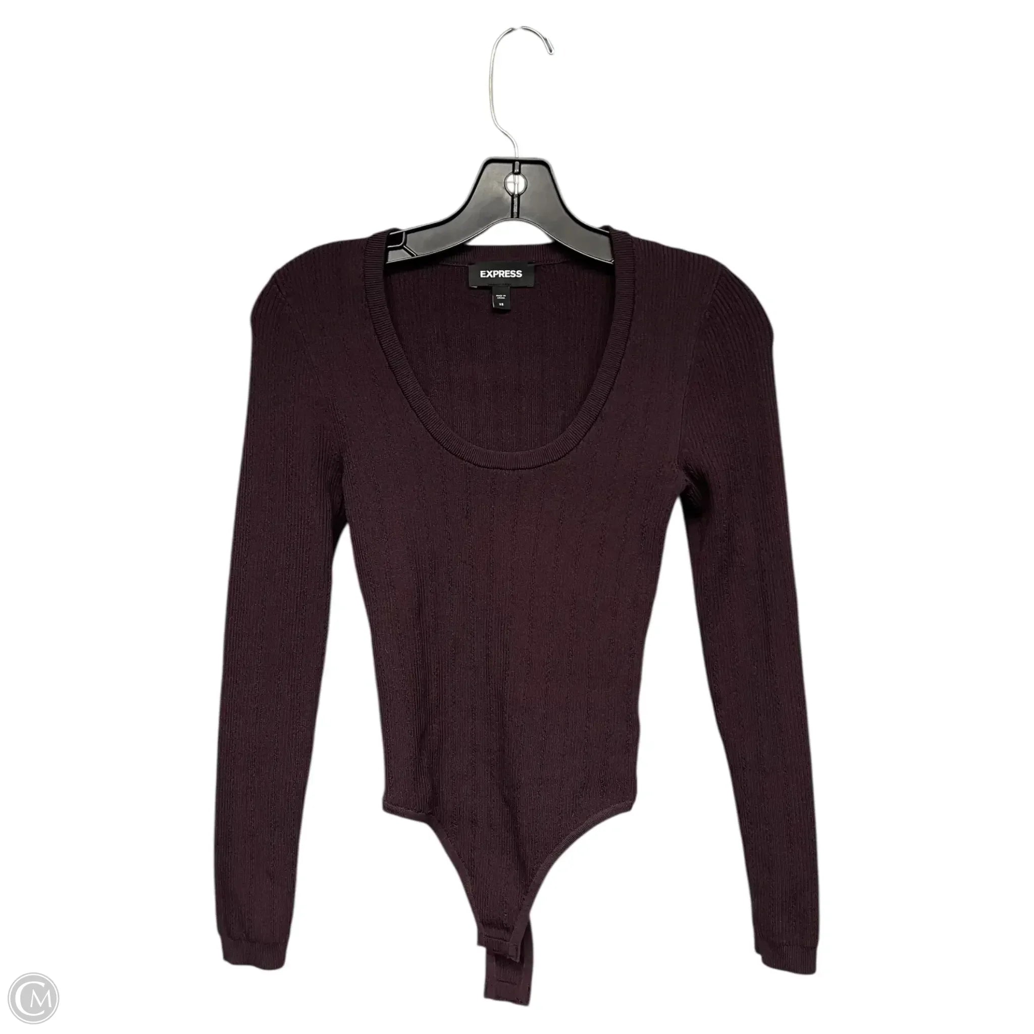 Bodysuit By Express In Maroon, Size: Xs