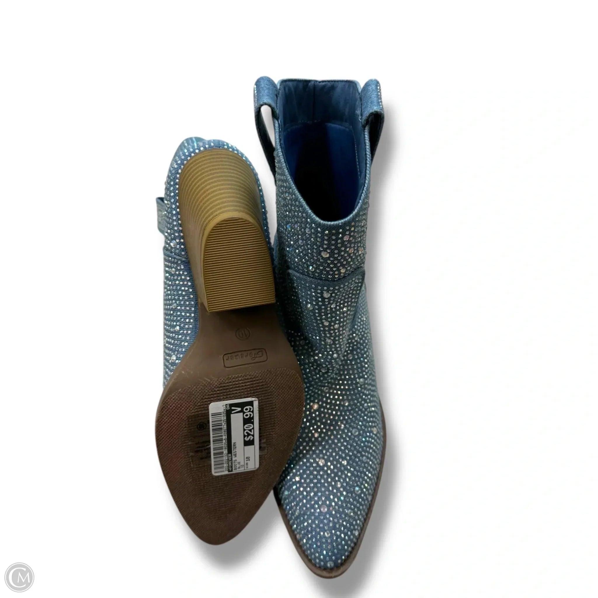 Boots Western By Forever In Blue, Size: 10