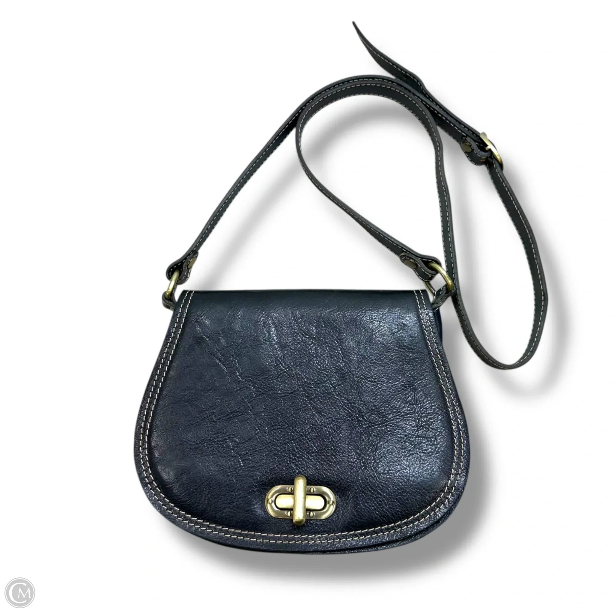 Firenze Saddle Bag Leather Crossbody By Floto, Size: Small