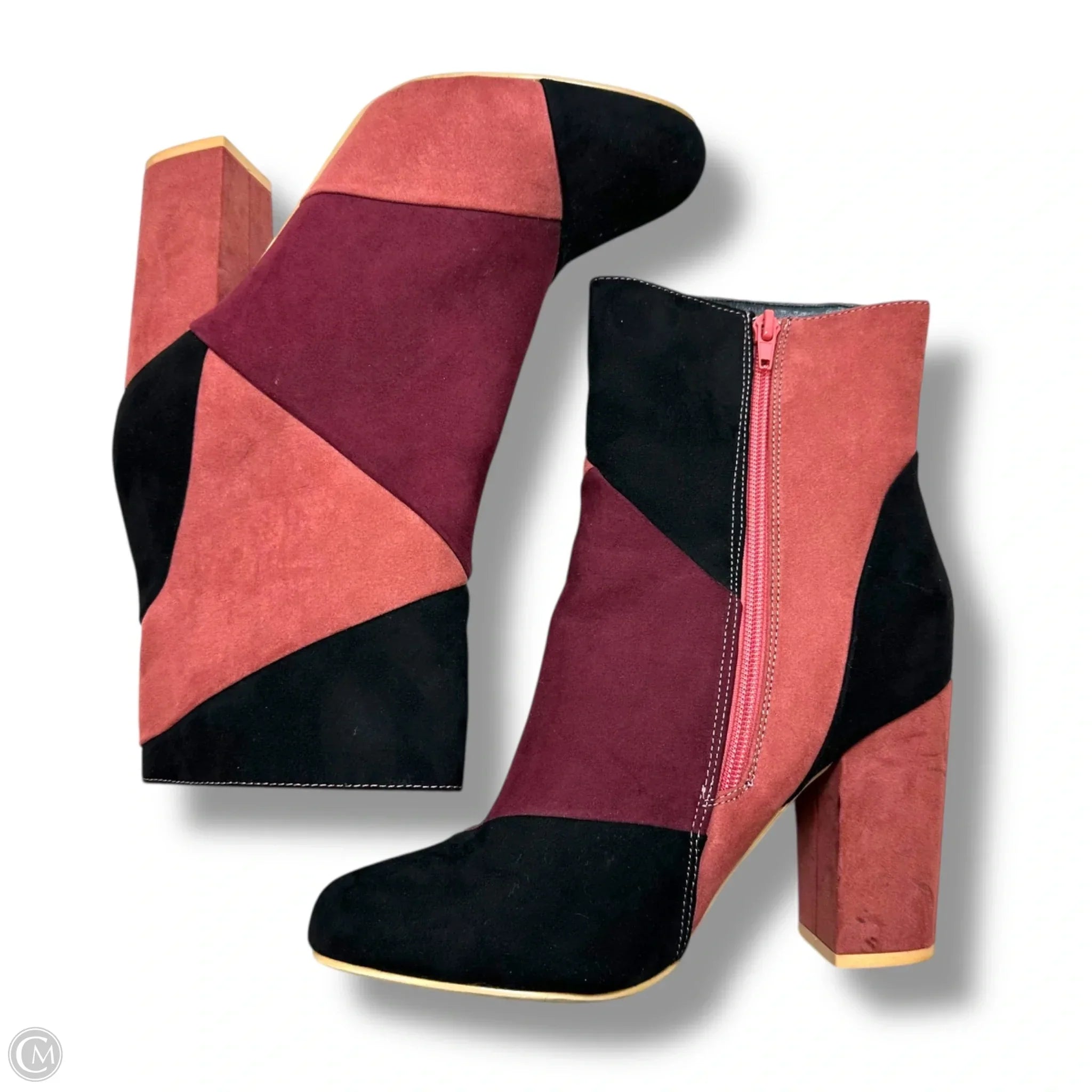Boots Ankle Heels By Just Fab In Multi-colored, Size: 9