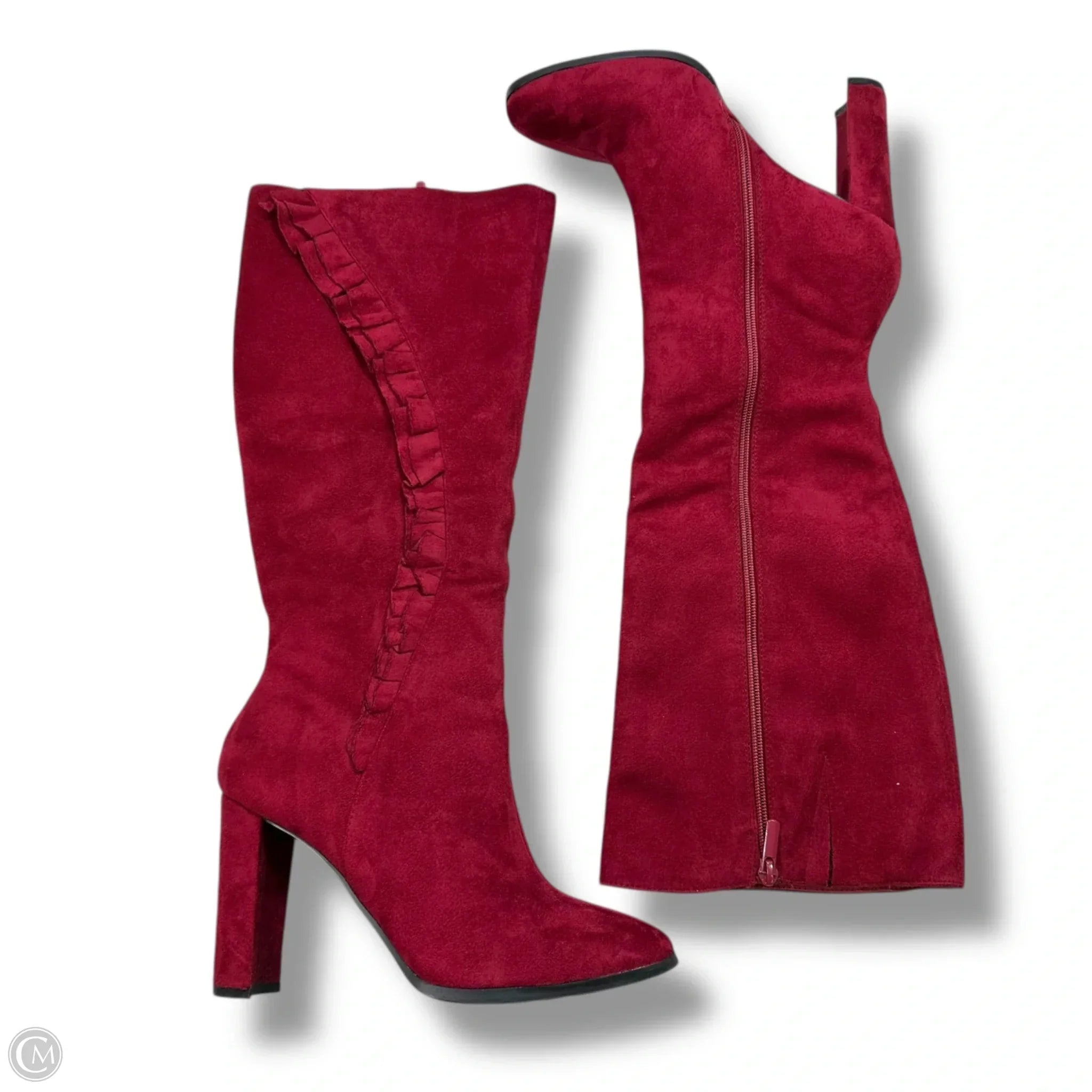 Boots Over-the-knee Heels By Impo In Red, Size: 8.5