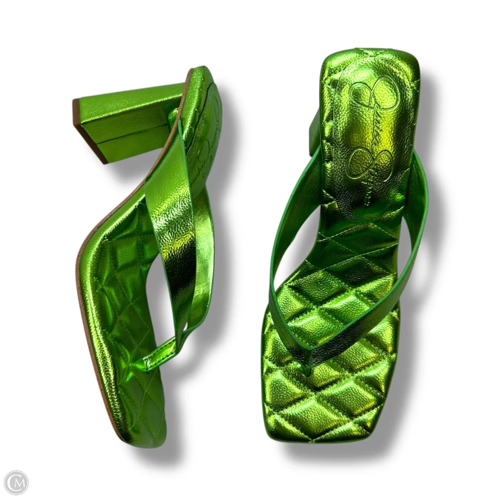 Sandals Heels Block By Jessica Simpson In Green, Size: 8
