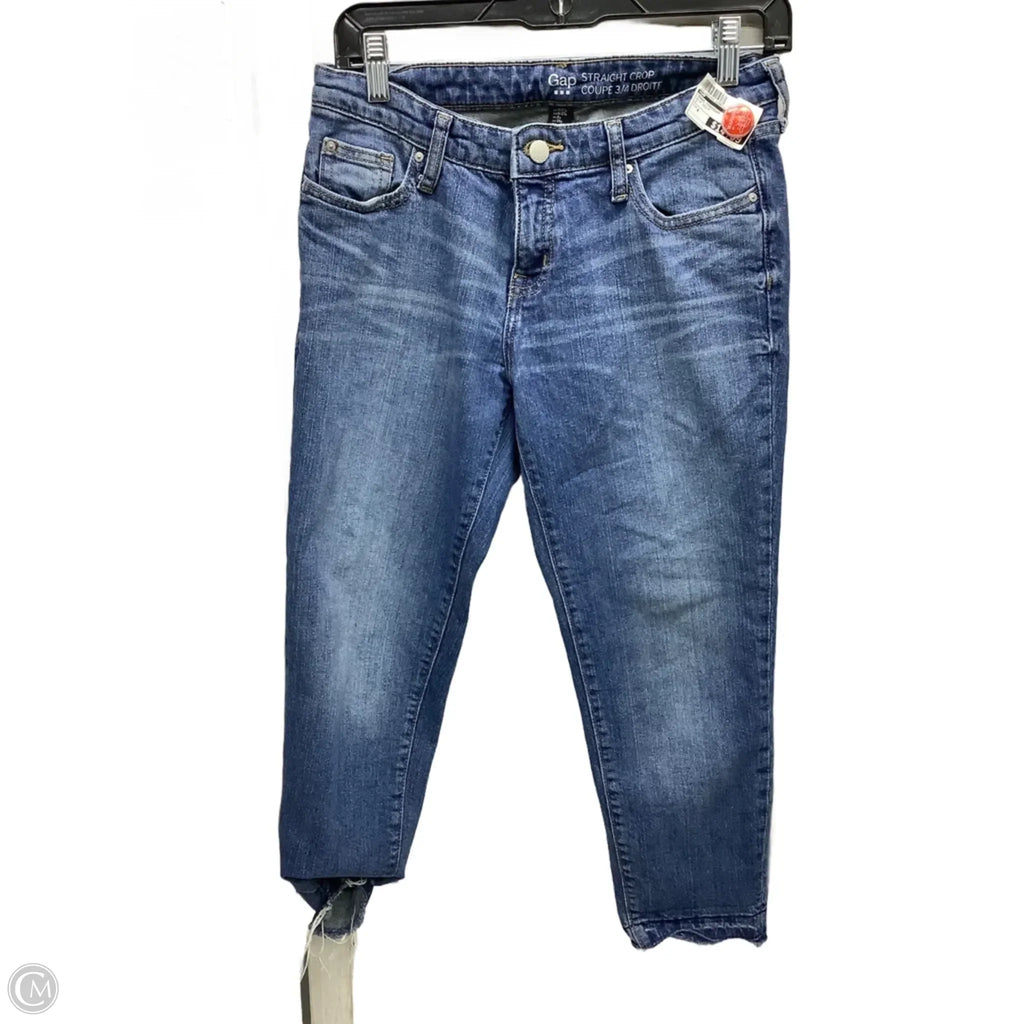 Jeans Straight By Gap In Blue Denim, Size: 4