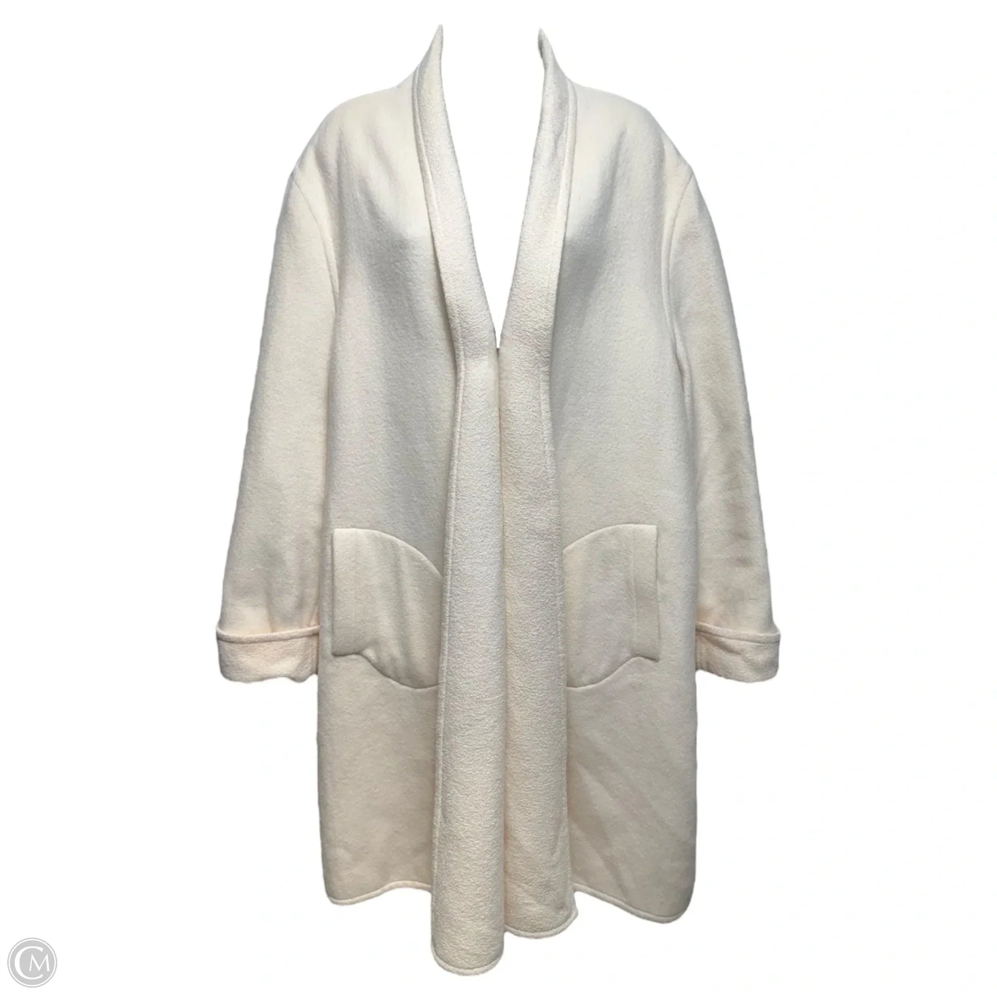 Wool Blend Cardicoat Designer By Escada In Cream, Size: S