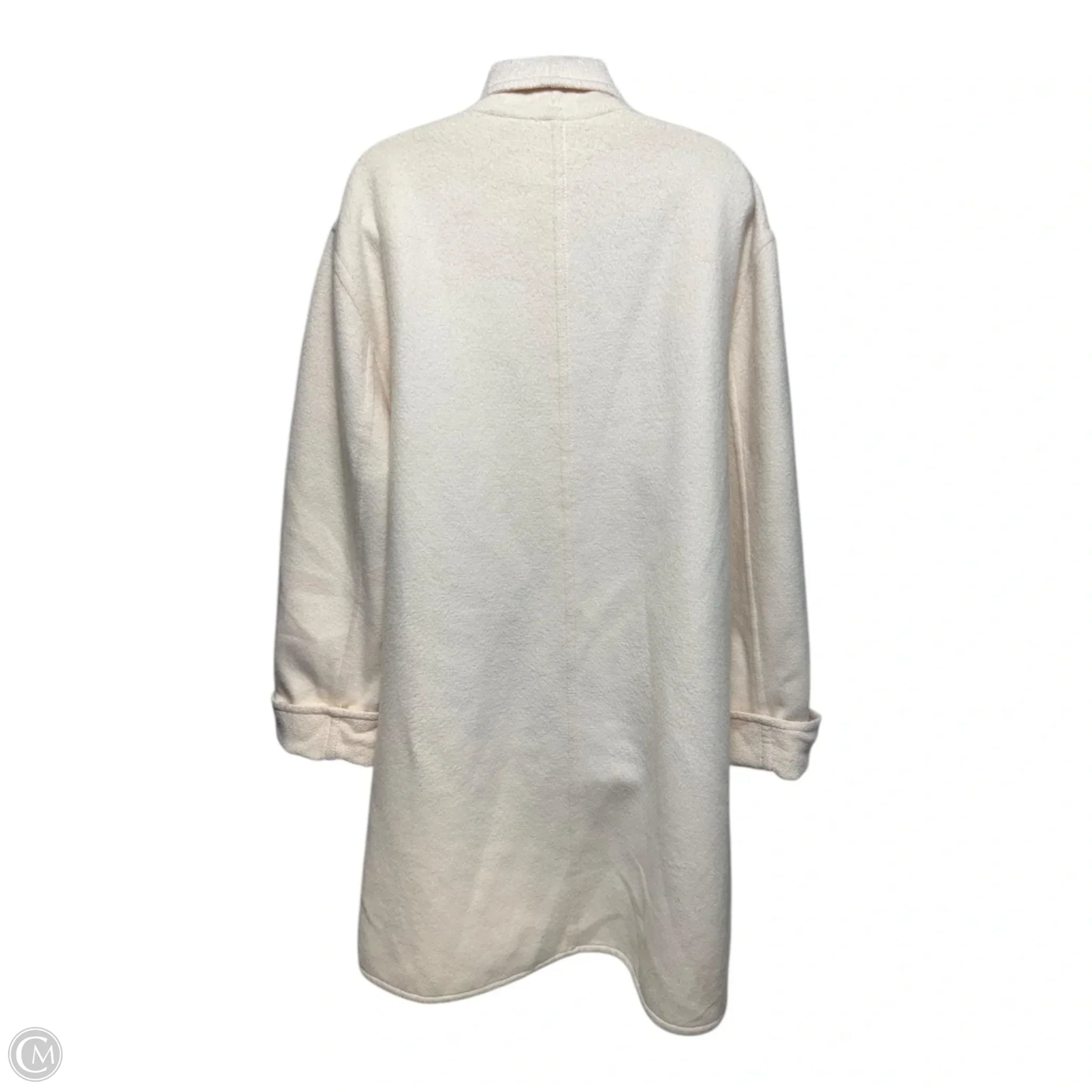 Wool Blend Cardicoat Designer By Escada In Cream, Size: S