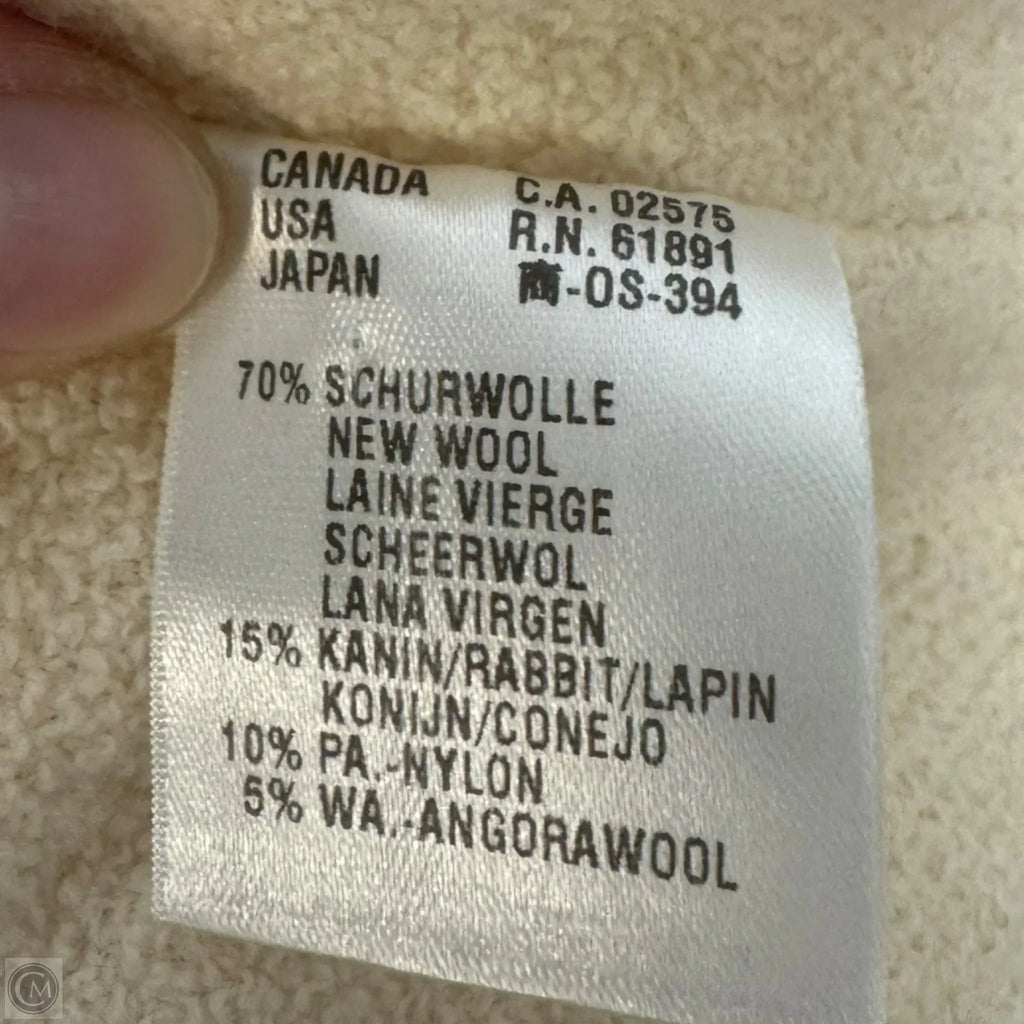 Wool Blend Cardicoat Designer By Escada In Cream, Size: S