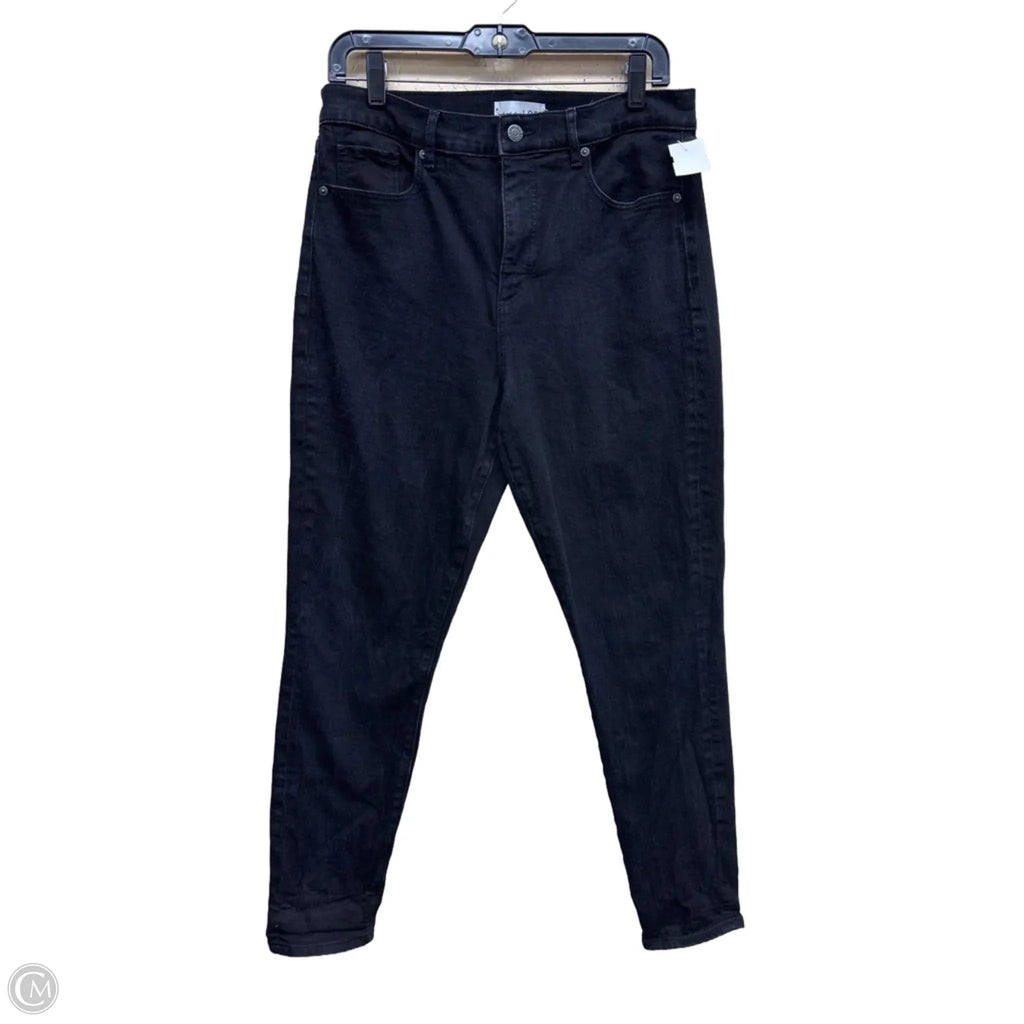 Jeans Skinny By Loft In Black Denim, Size: 12