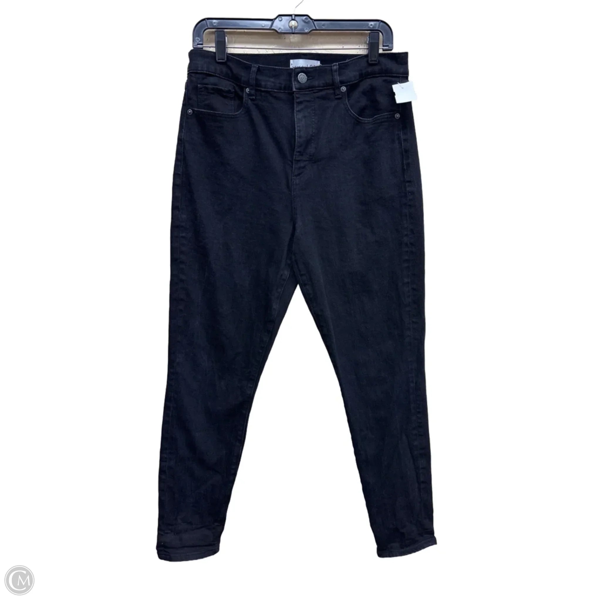 Jeans Skinny By Loft In Black Denim, Size: 12