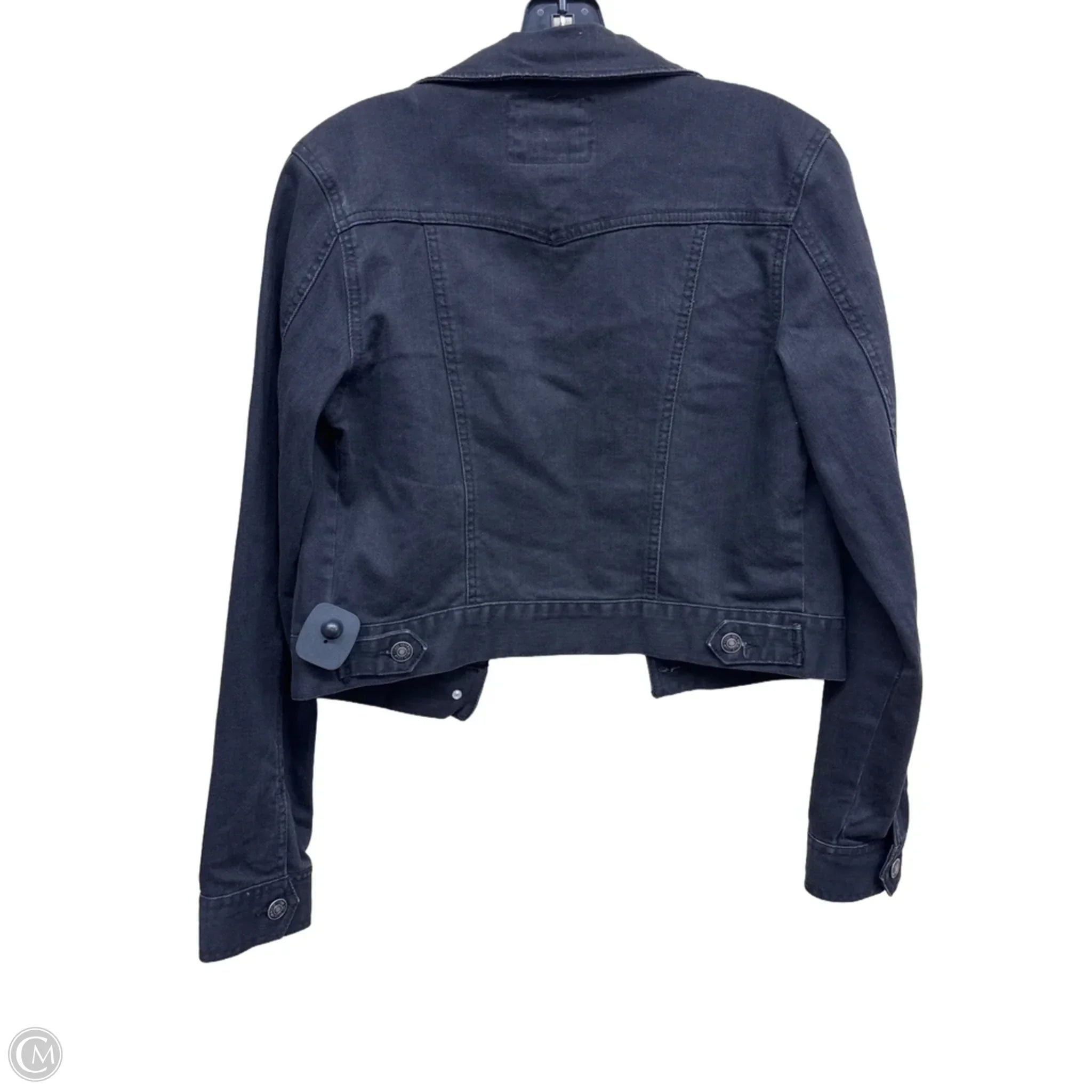 Jacket Denim By Clothes Mentor In Black Denim, Size: M