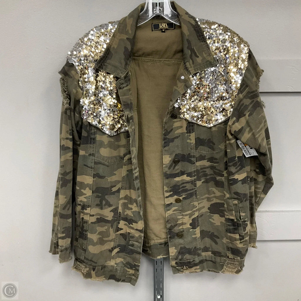 Jacket Utility By Lucky & Blessed In Camouflage Print, Size: M