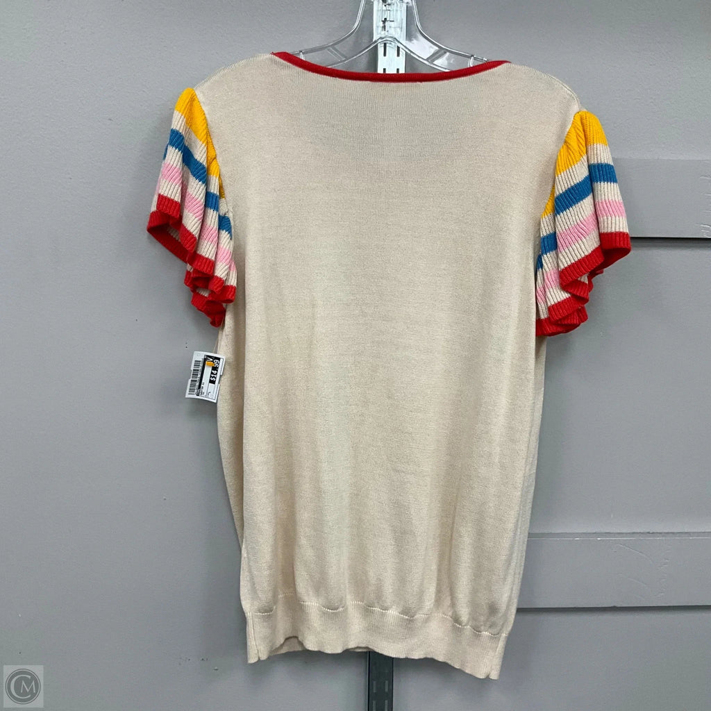 Sweater Short Sleeve By Thml In Tan, Size: L