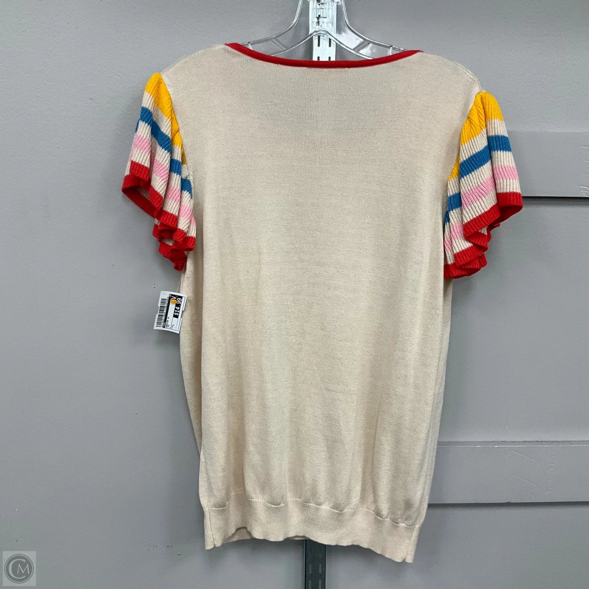 Sweater Short Sleeve By Thml In Tan, Size: L