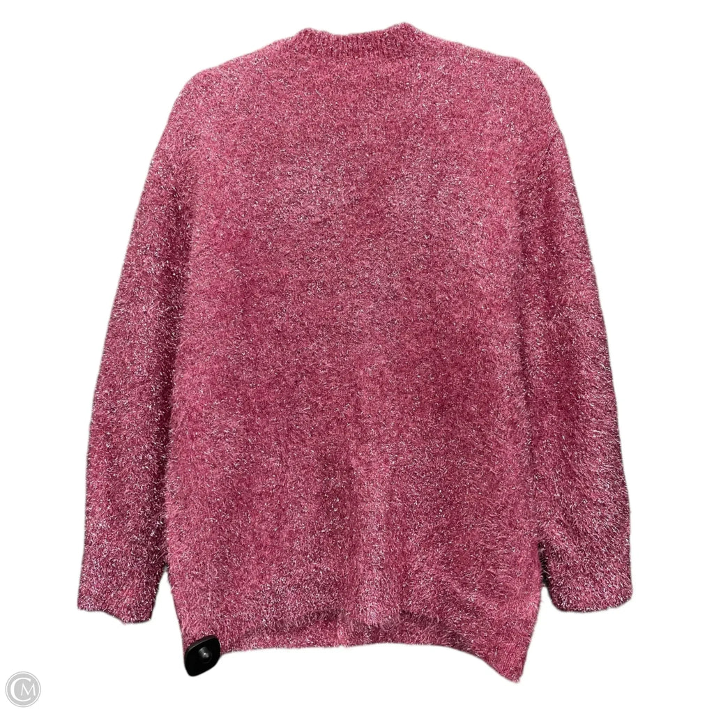 Sweater Cardigan By Cmc In Pink, Size: L
