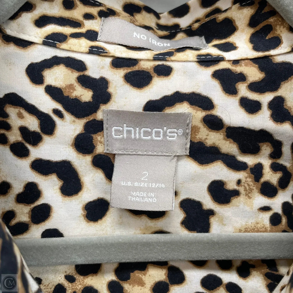 Tunic 3/4 Sleeve By Chicos In Animal Print, Size: L