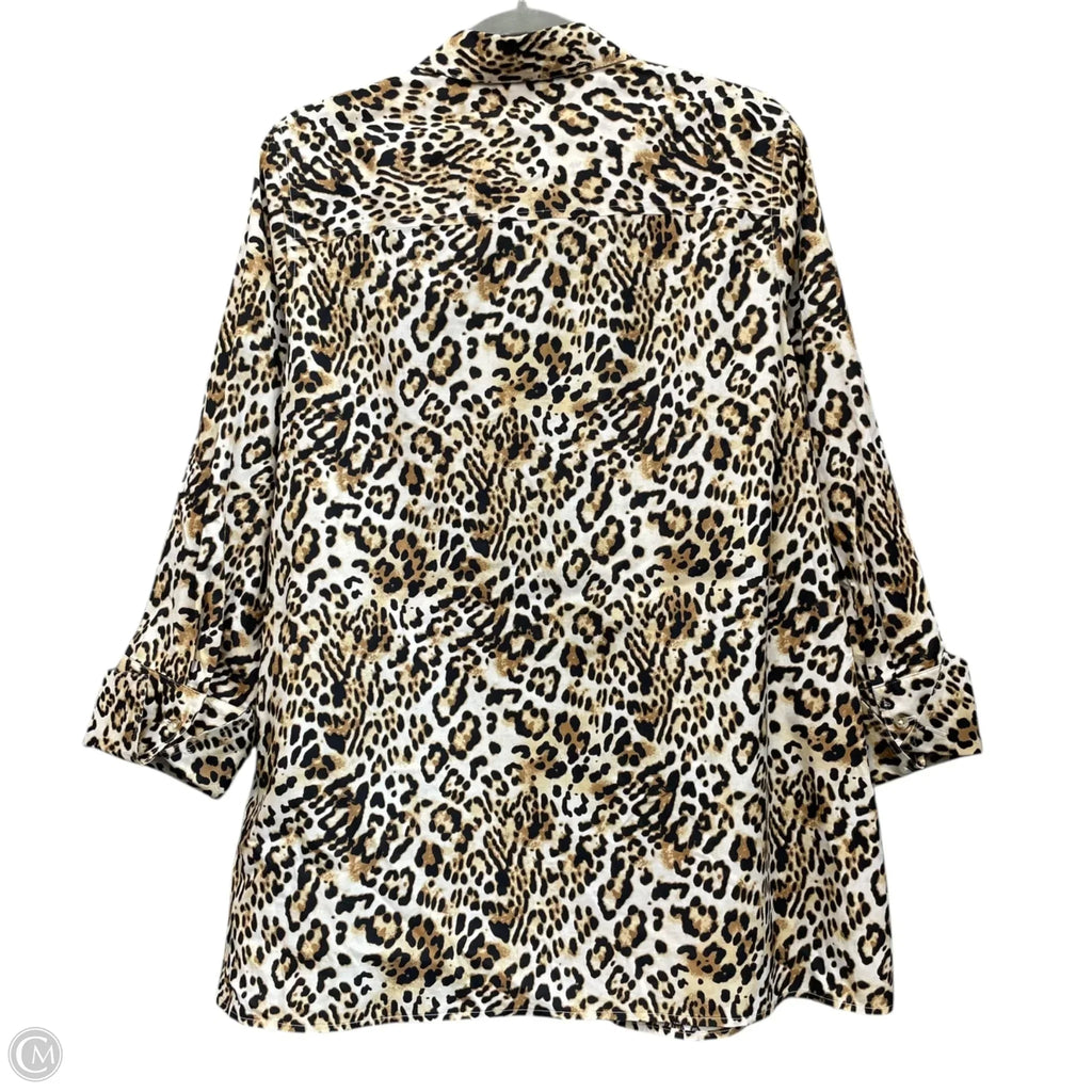 Tunic 3/4 Sleeve By Chicos In Animal Print, Size: L
