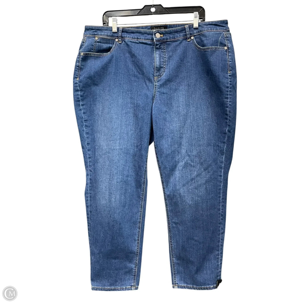 Jeans Cropped By Talbots In Blue Denim, Size: 20