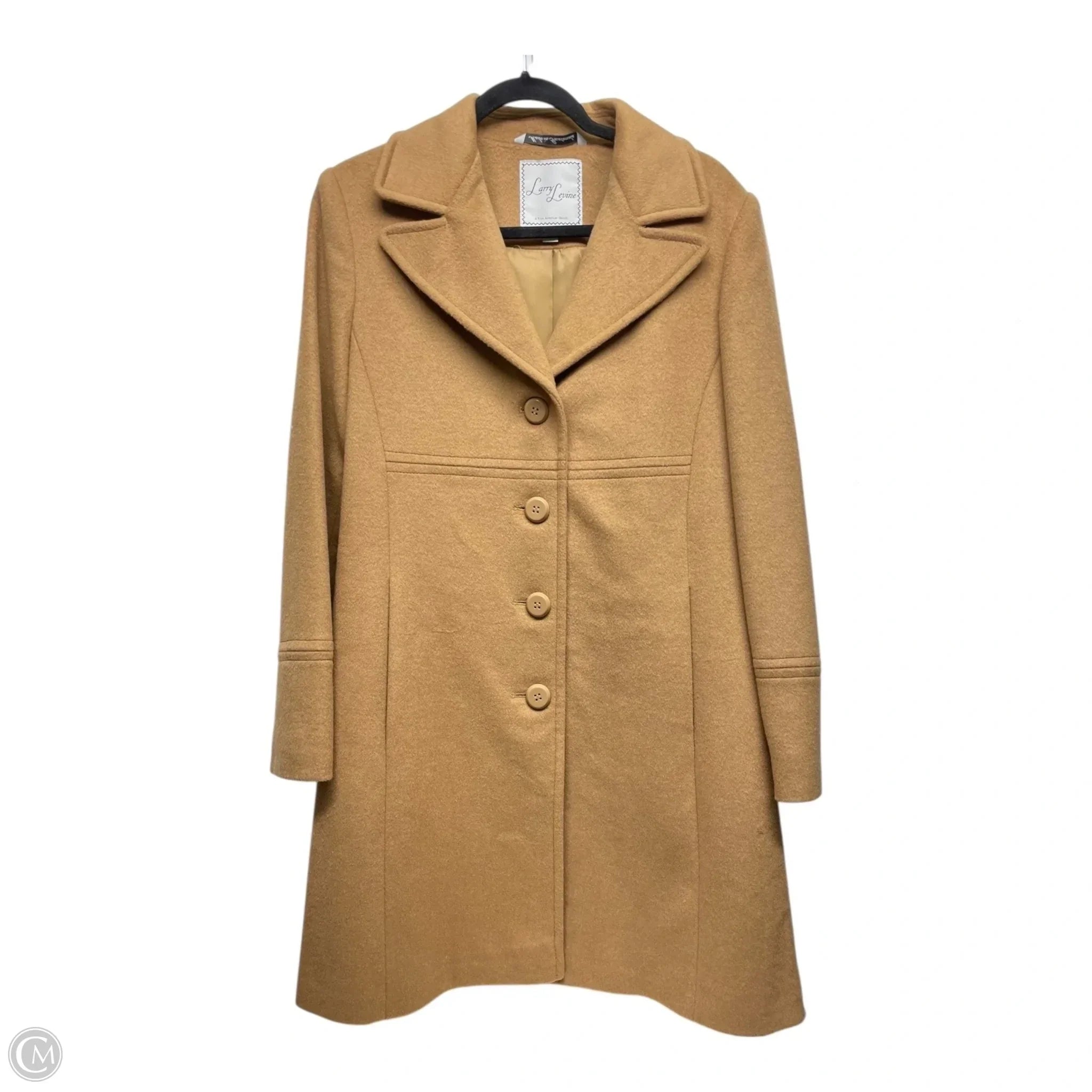 Coat Wool By Larry Levine In Tan, Size: 8