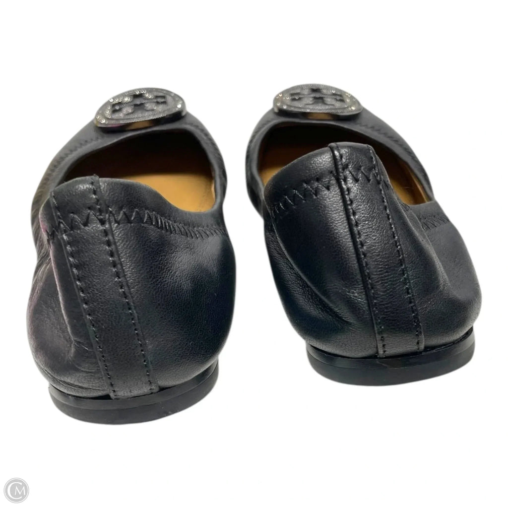 Shoes Designer By Tory Burch In Black & Silver, Size: 5.5