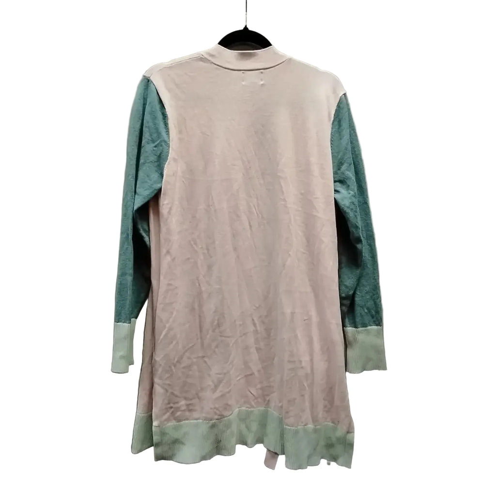 Sweater Cardigan By Lands End In Grey & Pink, Size: L