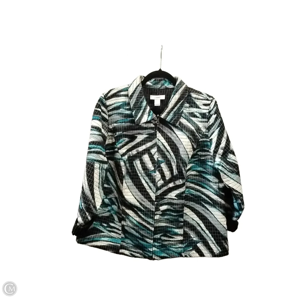 Jacket Puffer & Quilted By Cj Banks In Black & Blue, Size: 1x