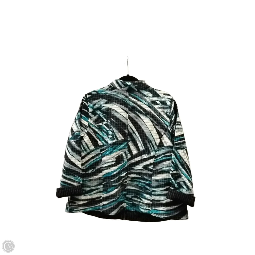 Jacket Puffer & Quilted By Cj Banks In Black & Blue, Size: 1x