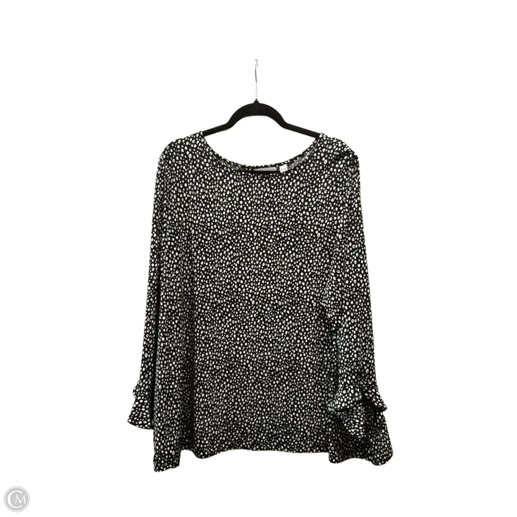 Top Long Sleeve By Susan Graver In Black & White, Size: 3x