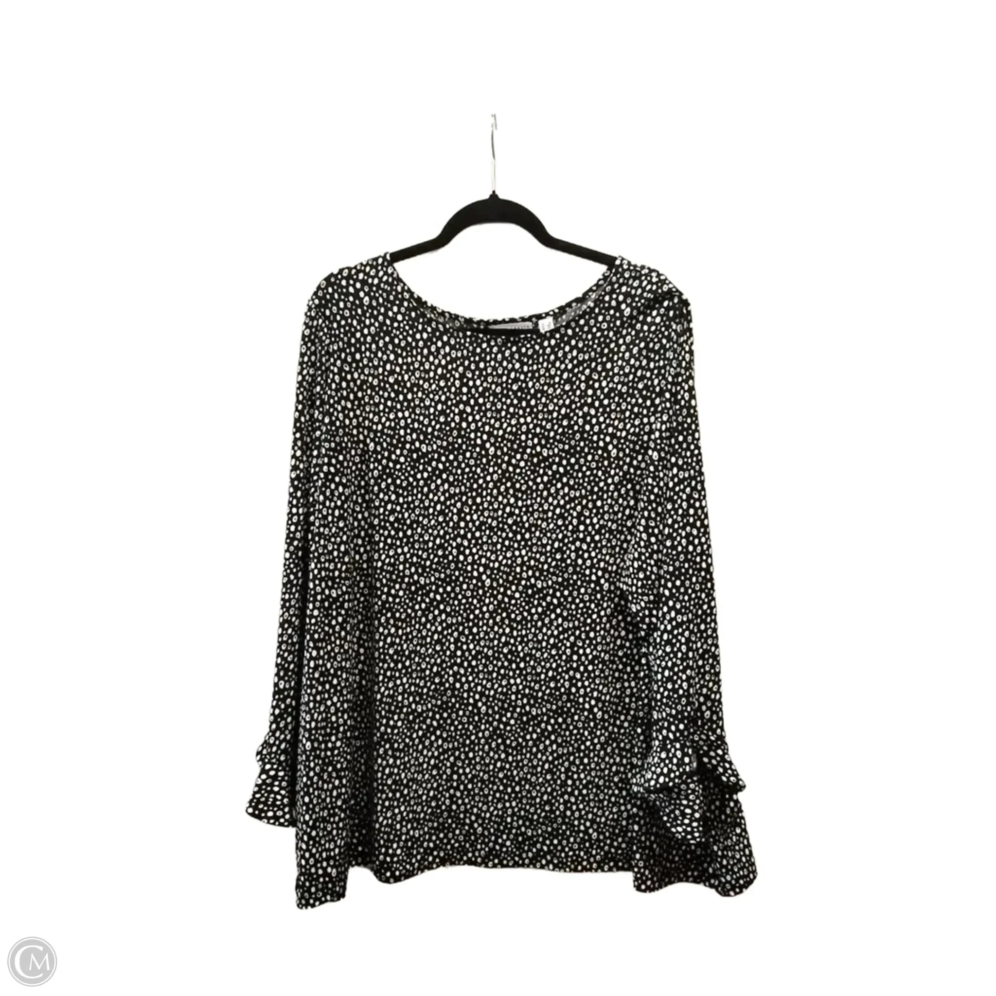 Top Long Sleeve By Susan Graver In Black & White, Size: 3x