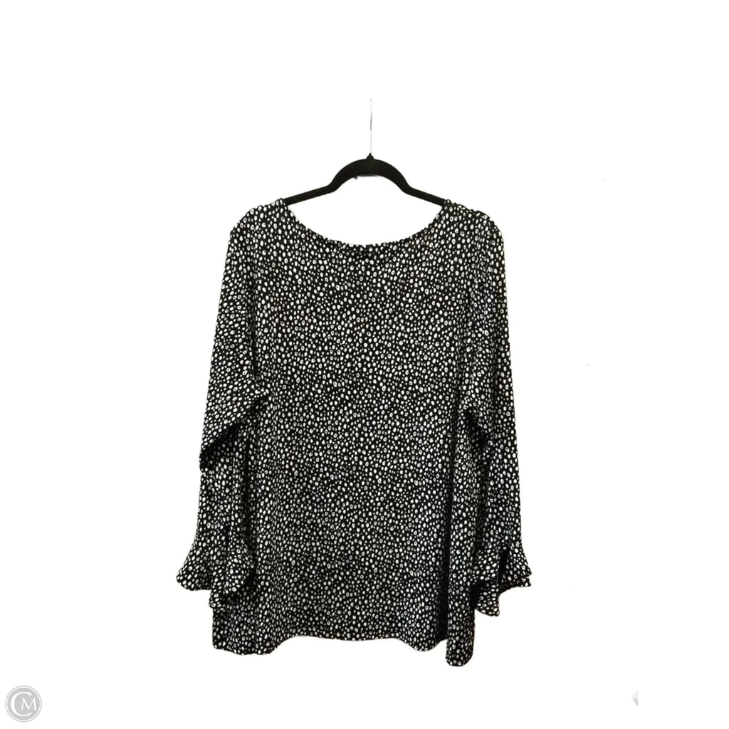 Top Long Sleeve By Susan Graver In Black & White, Size: 3x