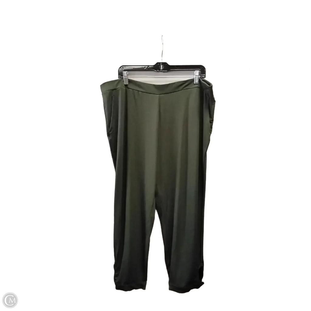 Pants Linen By Susan Graver In Green, Size: Xlp