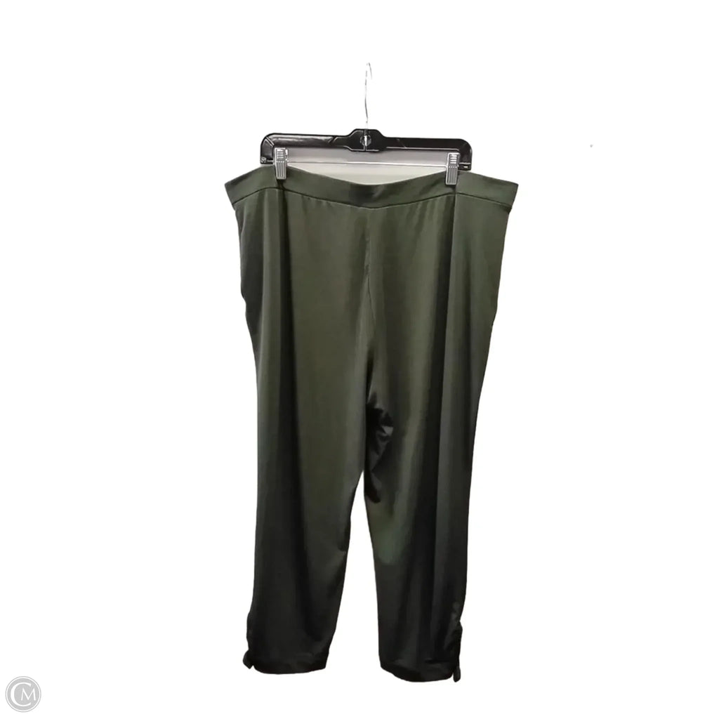 Pants Linen By Susan Graver In Green, Size: Xlp