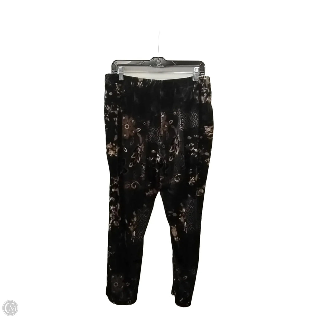 Pants Lounge By Susan Graver In Floral Print, Size: Lp
