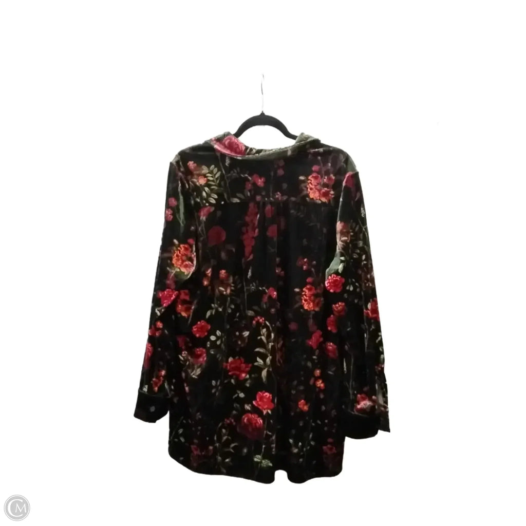 Blouse Long Sleeve By Clothes Mentor In Floral Print, Size: Xl
