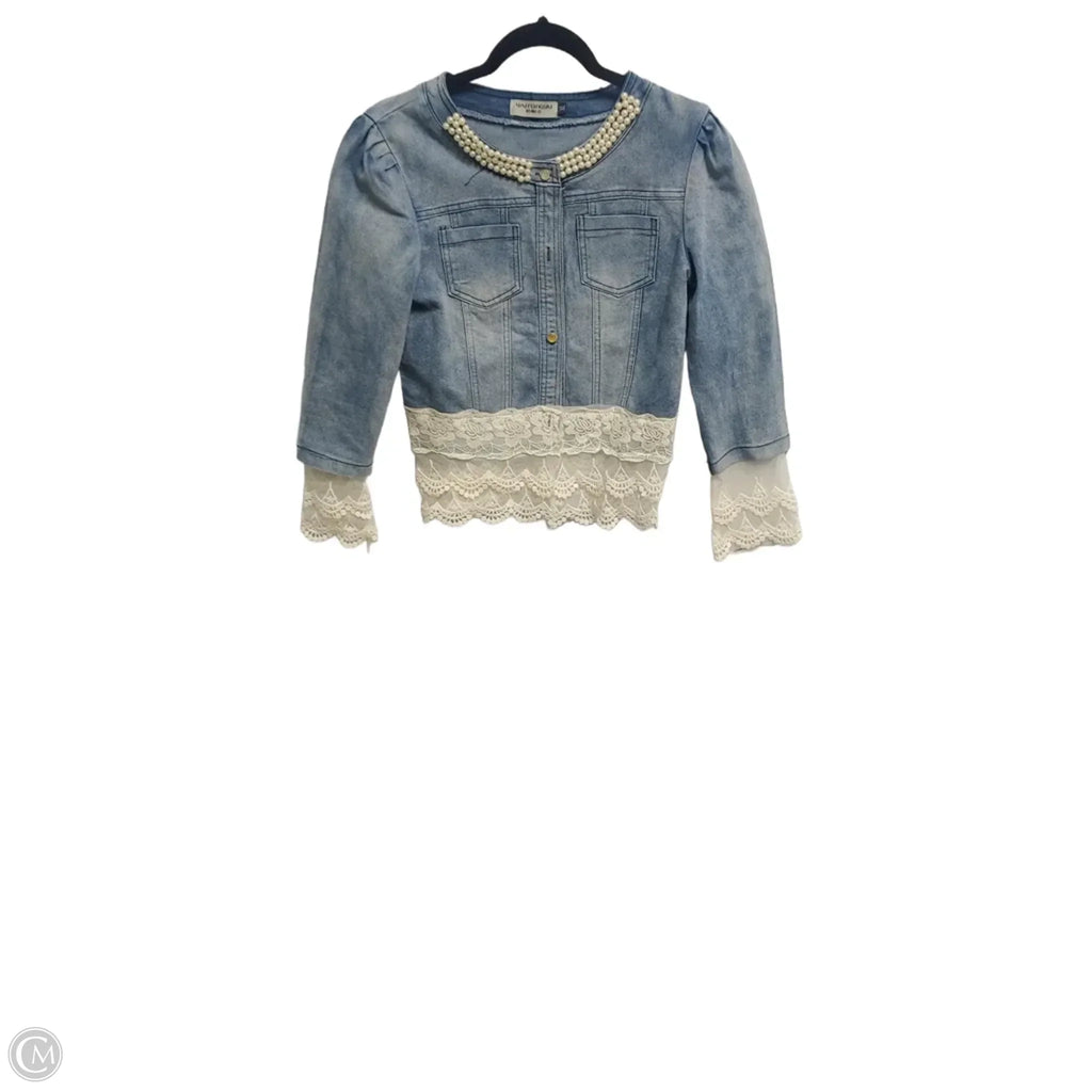 Jacket Denim By Clothes Mentor In Blue, Size: Xl
