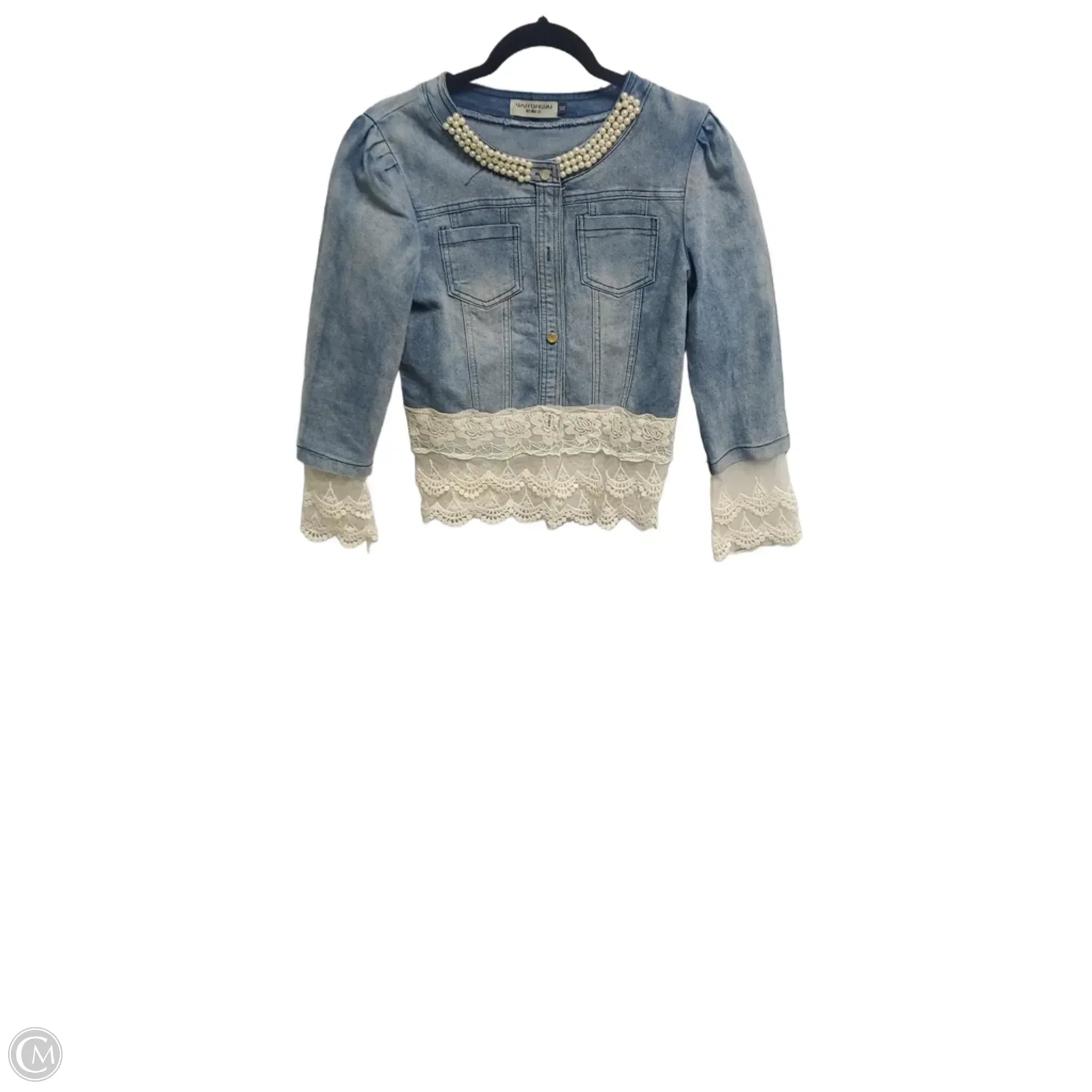 Jacket Denim By Clothes Mentor In Blue, Size: Xl