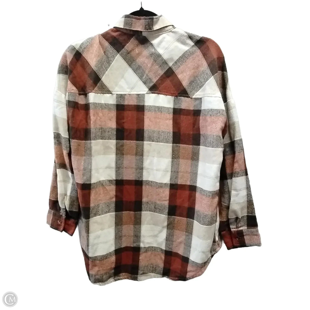 Top Long Sleeve By Ci Sono In Plaid Pattern, Size: S