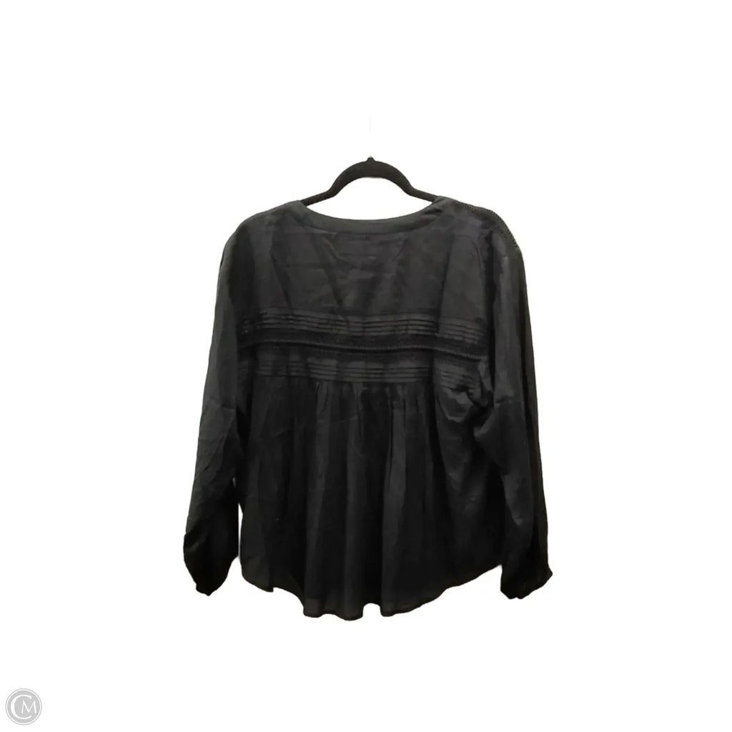 Blouse Long Sleeve By Lucky Brand In Black, Size: M