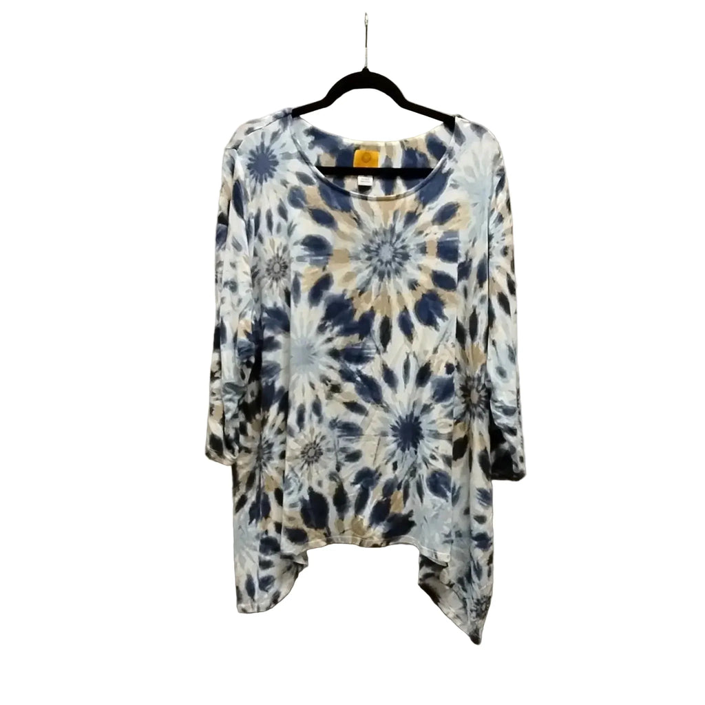 Top Long Sleeve By Ruby Rd In Tie Dye Print, Size: 2x