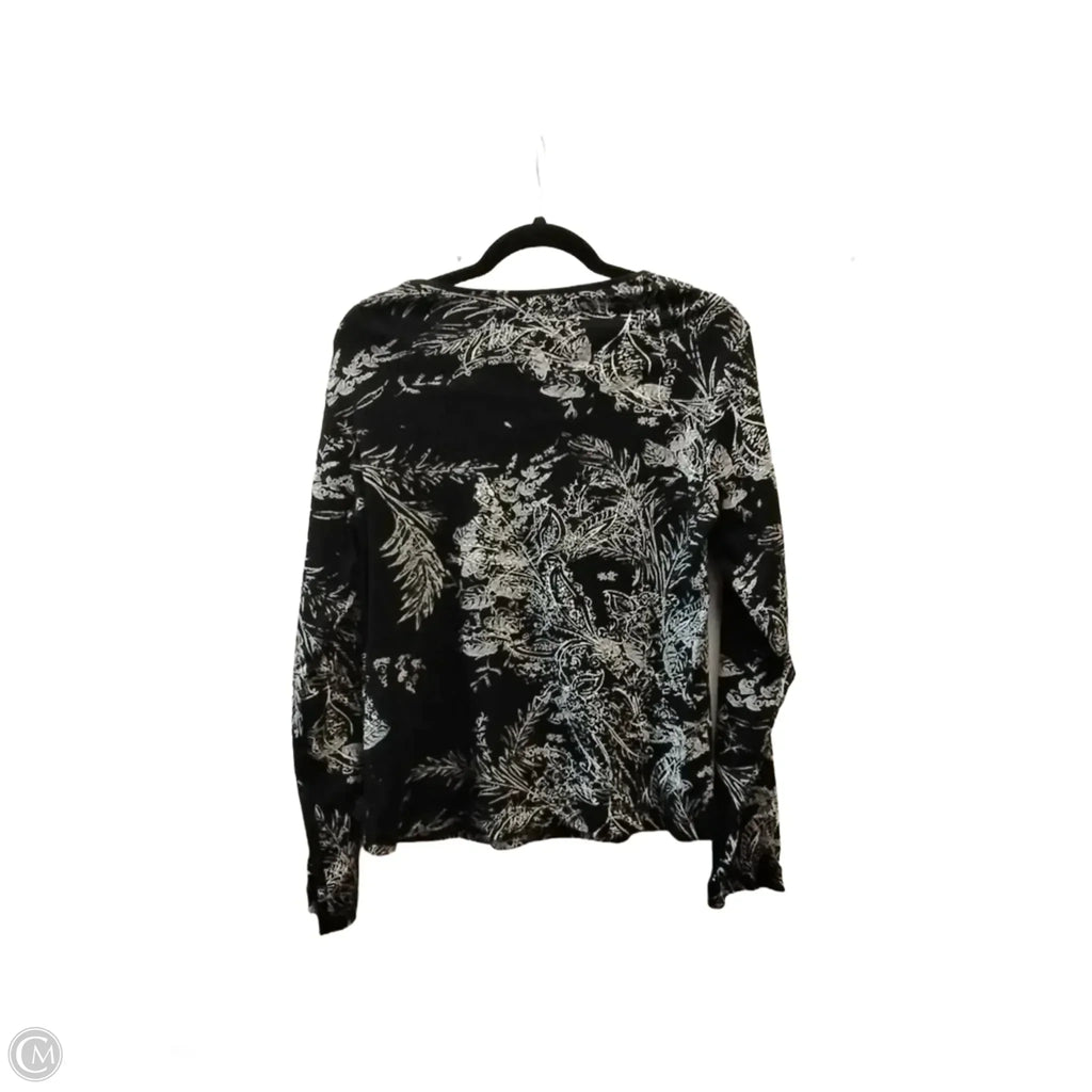 Top Long Sleeve By Chicos In Black & Gold, Size: 1