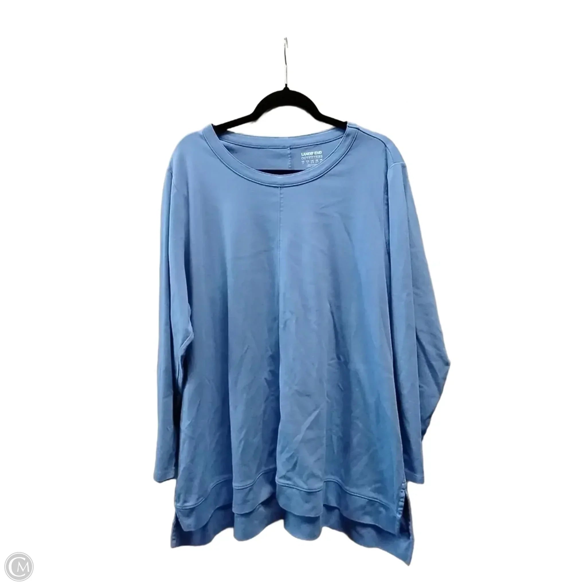 Top Long Sleeve By Lands End In Blue, Size: 3x