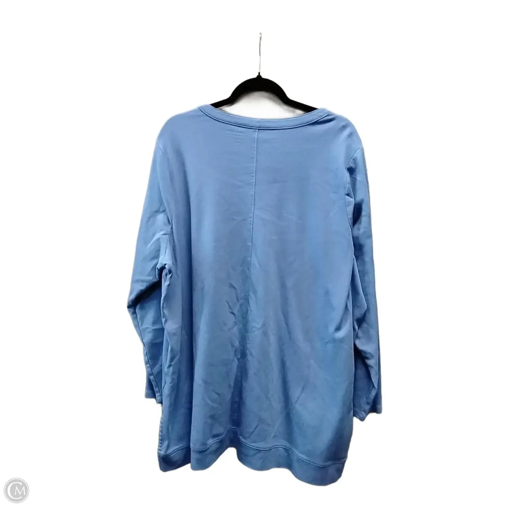 Top Long Sleeve By Lands End In Blue, Size: 3x