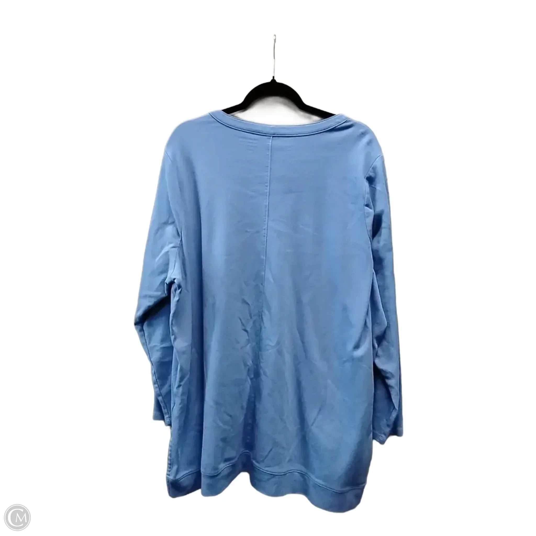 Top Long Sleeve By Lands End In Blue, Size: 3x