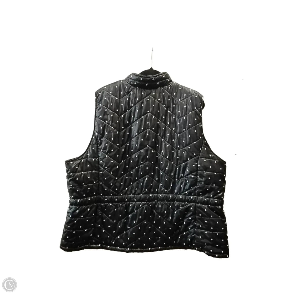 Vest Puffer & Quilted By Basic Editions In Polkadot Pattern, Size: 3x
