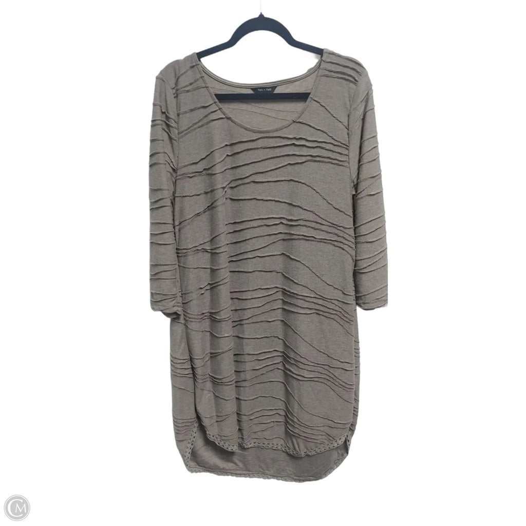Dress Casual Midi By Clothes Mentor In Brown, Size: Xl