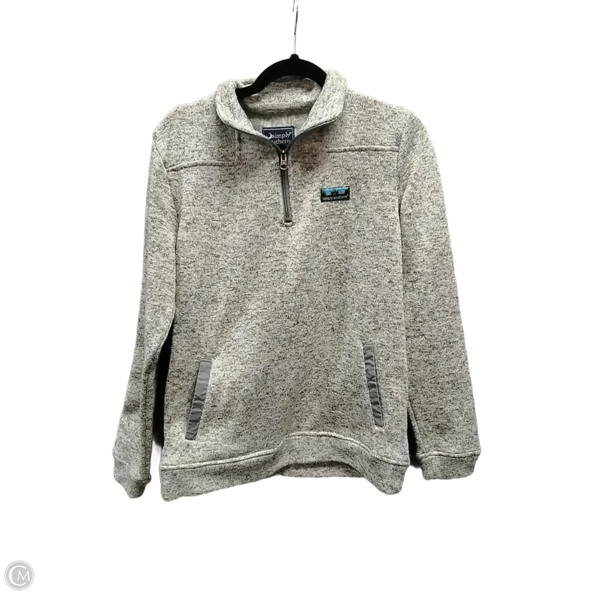 Sweatshirt Collar By Simply Southern In Grey, Size: S