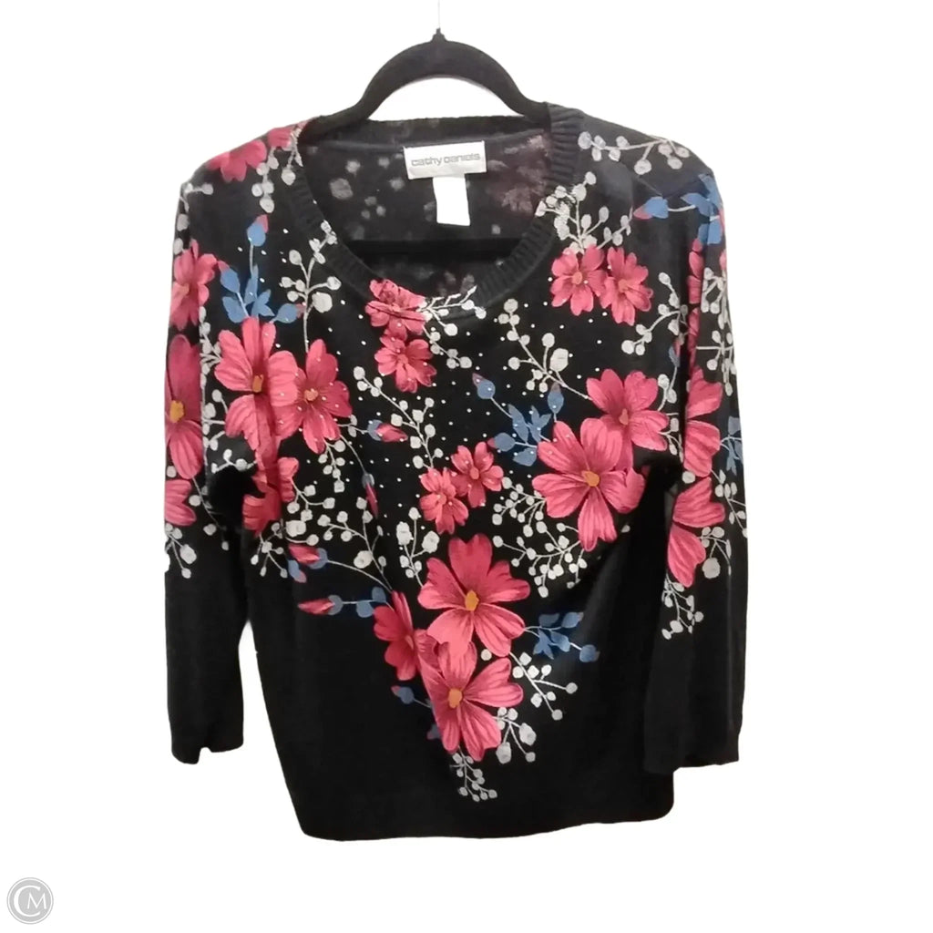 Top Long Sleeve By Cathy Daniels In Floral Print, Size: L