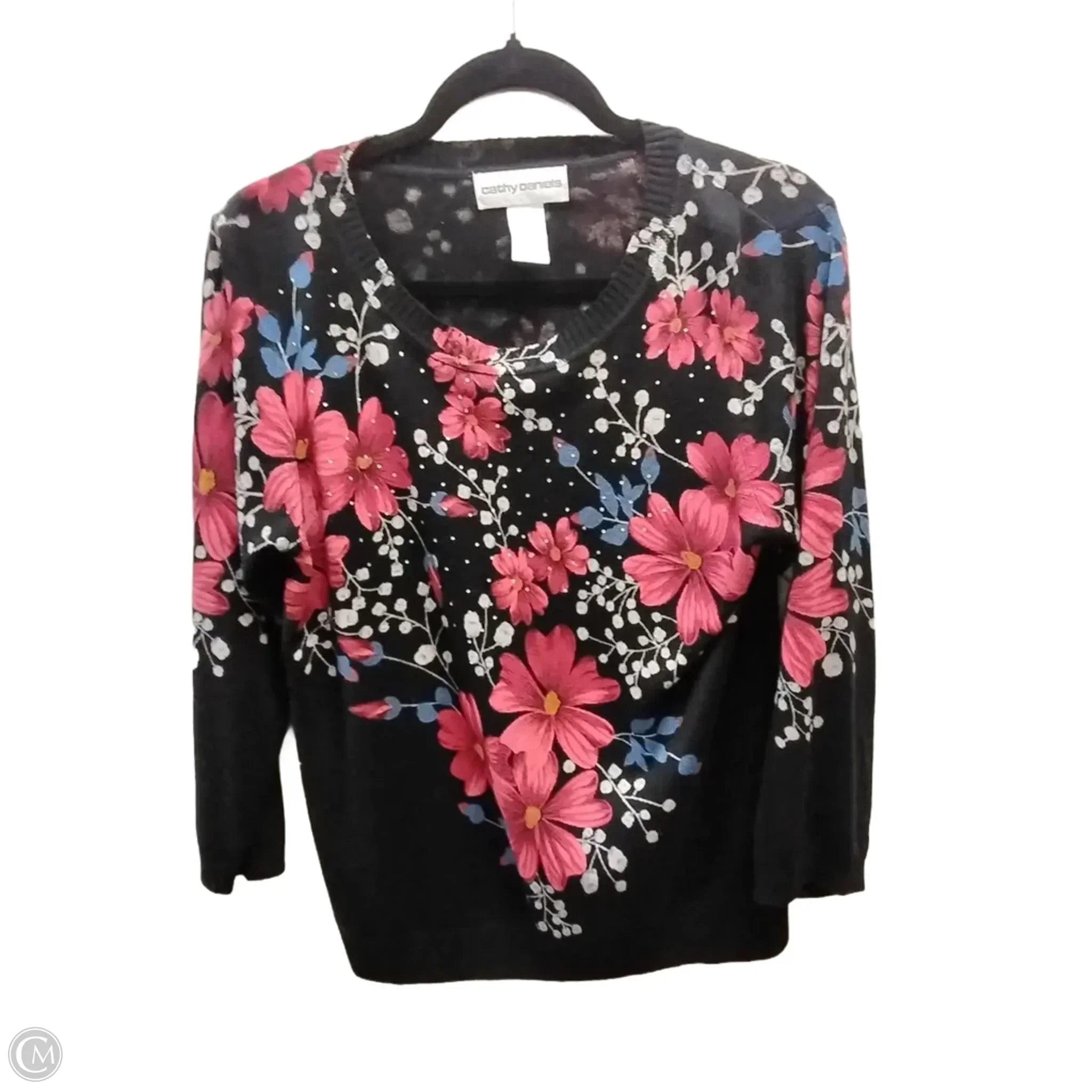 Top Long Sleeve By Cathy Daniels In Floral Print, Size: L
