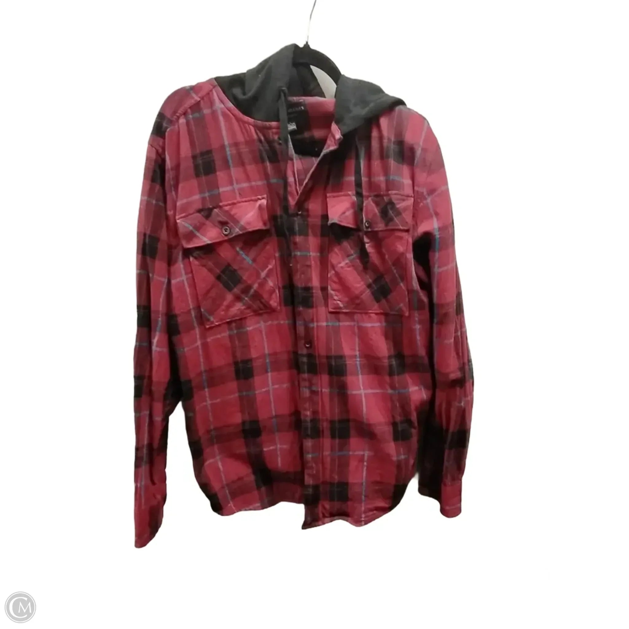 Jacket Shirt By No Boundaries In Plaid Pattern, Size: L