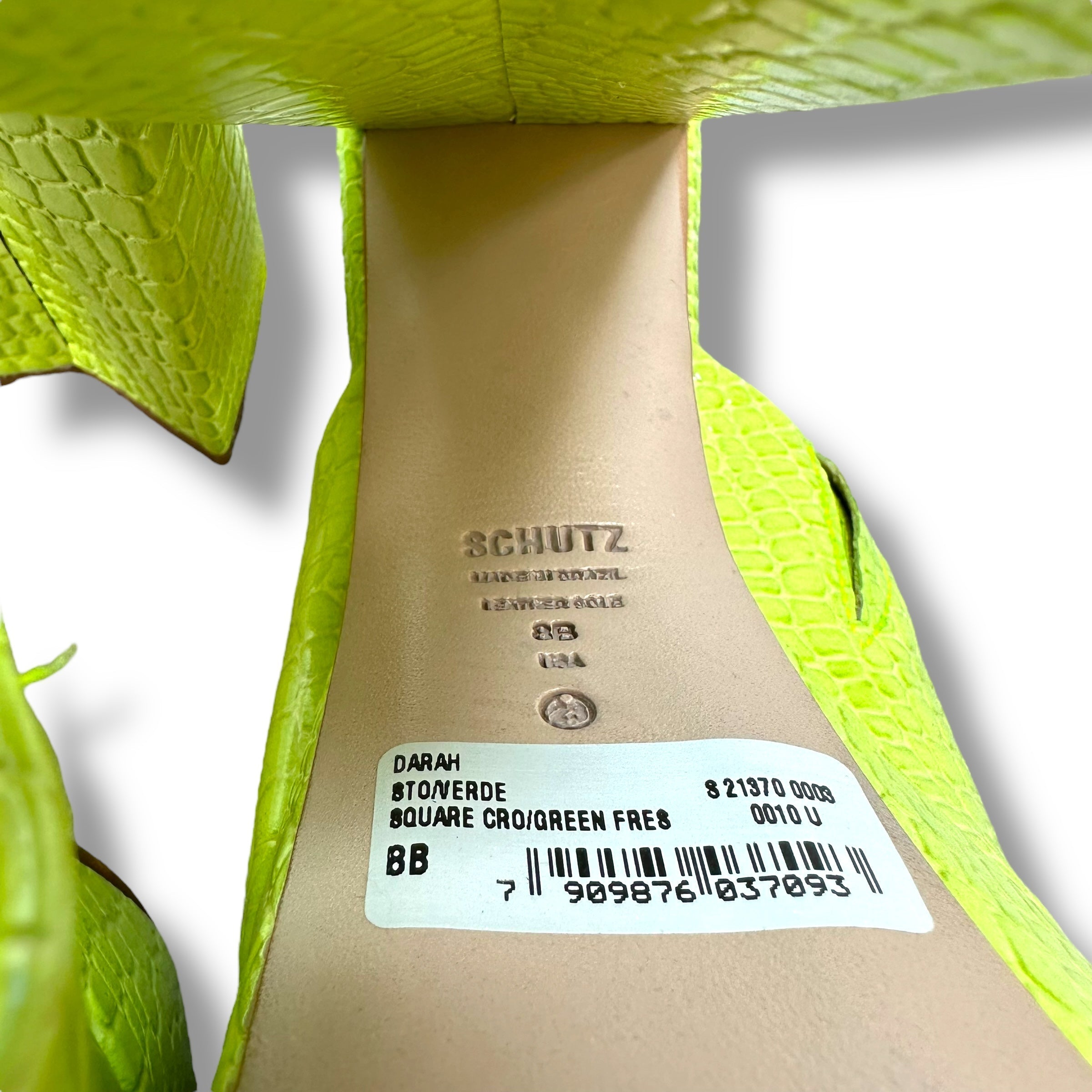 Sandals Heels Block By Schutz In Green, Size: 8