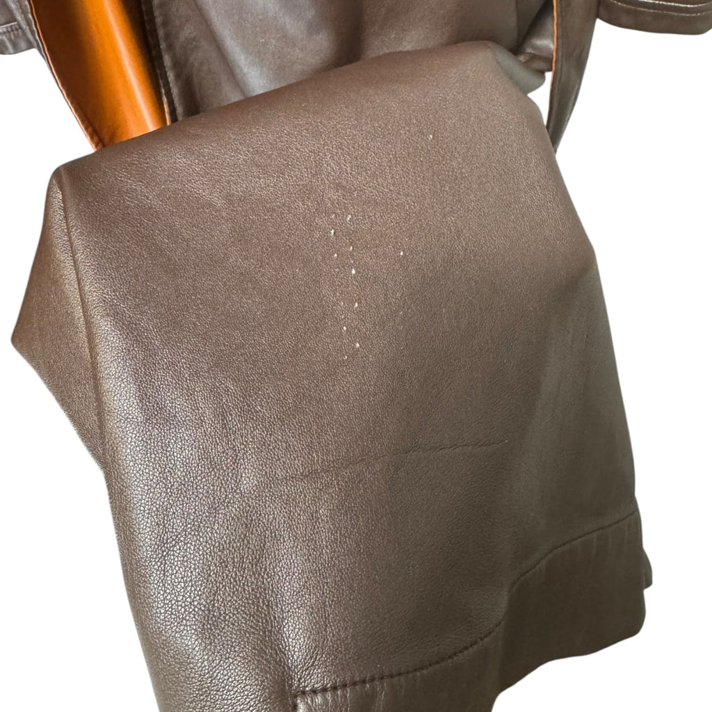 Vegan Leather Belted Trench Coat Designer By Derek Lam 10 Crosby In Brown, Size: XS